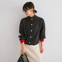 【AW新作】ワンランク上のこなれコーデにオススメ ジャケット見えニットカーディガン 裏配色 アウター 25577 19枚目の画像