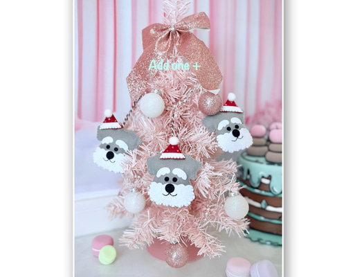 クリスマス オーナメント☆フェルト☆ミニチュアシュナウザー3個セット