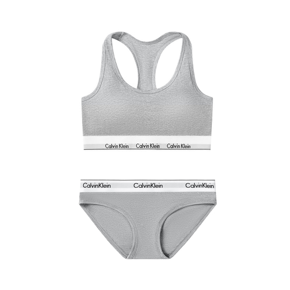 Calvin Klein カルバンクラインスポーツブラ&ショーツ / 上下セット 灰色　Mサイズ 2枚目の画像