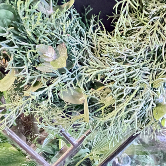 冬の香りを飾るリース＊ブルーアイスとユーカリの香るグリーンリース／ナチュラル フレッシュリース 7枚目の画像