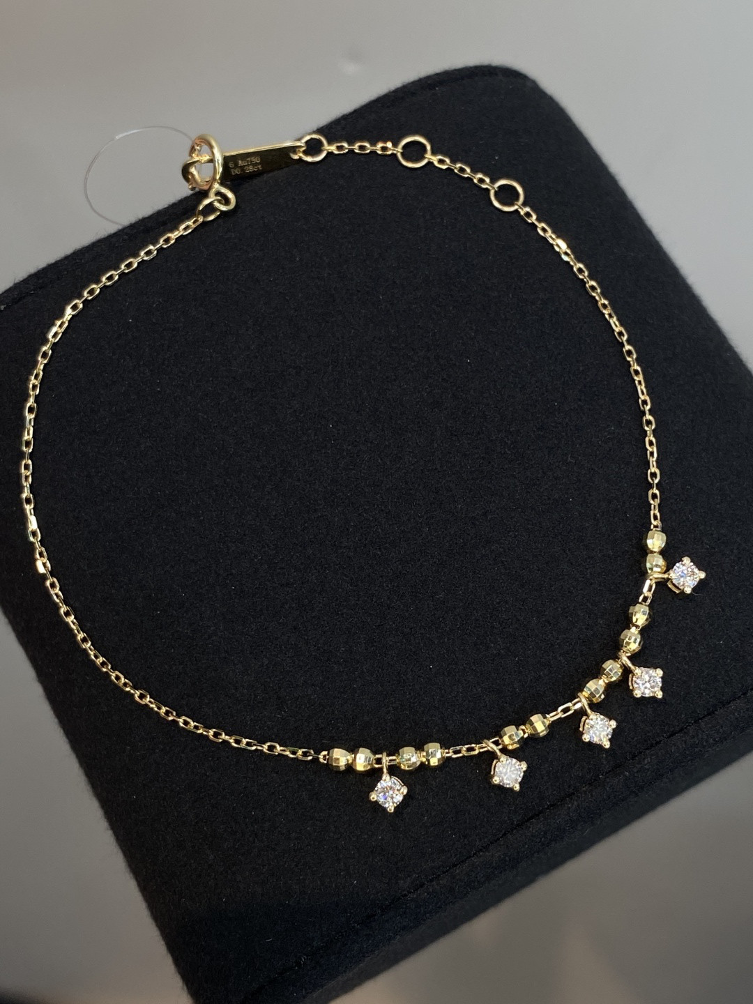 天然ダイヤモンドブレスレットk18　2802