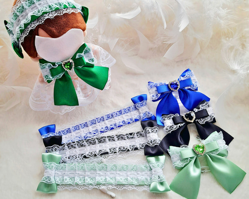 【ぴーくページ】ぬい服 ヘッドドレス ドレス　推し活 ハンドメイド 7f5e1a2021dbeb64f90e80c75dd91d