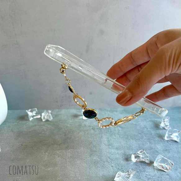 [全機種対応] 洗練ラグジュアリー ハンドホルダー付きスマホケース 落下防止ベルトストラップ付きスマホカバー 4枚目の画像