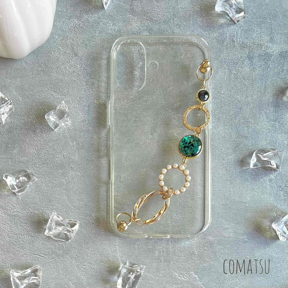 [全機種対応] 洗練ラグジュアリー ハンドホルダー付きスマホケース 落下防止ベルトストラップ付きスマホカバー 3枚目の画像