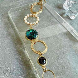 [全機種対応] 洗練ラグジュアリー ハンドホルダー付きスマホケース 落下防止ベルトストラップ付きスマホカバー 2枚目の画像