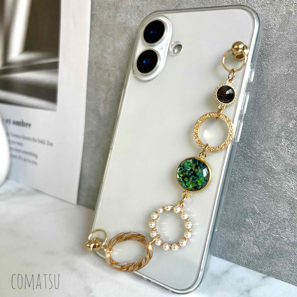 [全機種対応] 洗練ラグジュアリー ハンドホルダー付きスマホケース 落下防止ベルトストラップ付きスマホカバー 6枚目の画像