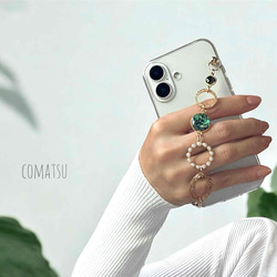 [全機種対応] 洗練ラグジュアリー ハンドホルダー付きスマホケース 落下防止ベルトストラップ付きスマホカバー 5枚目の画像