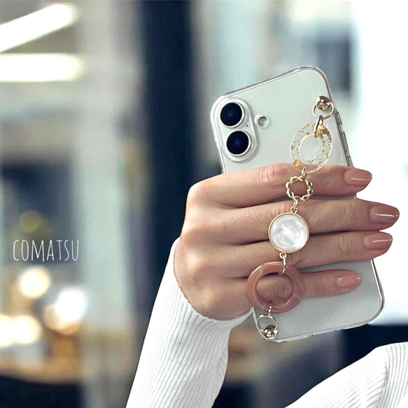 [全機種対応] PrettyWomanハンドホルダー付きスマホケース 落下防止ベルトストラップ付きスマホカバー 6枚目の画像
