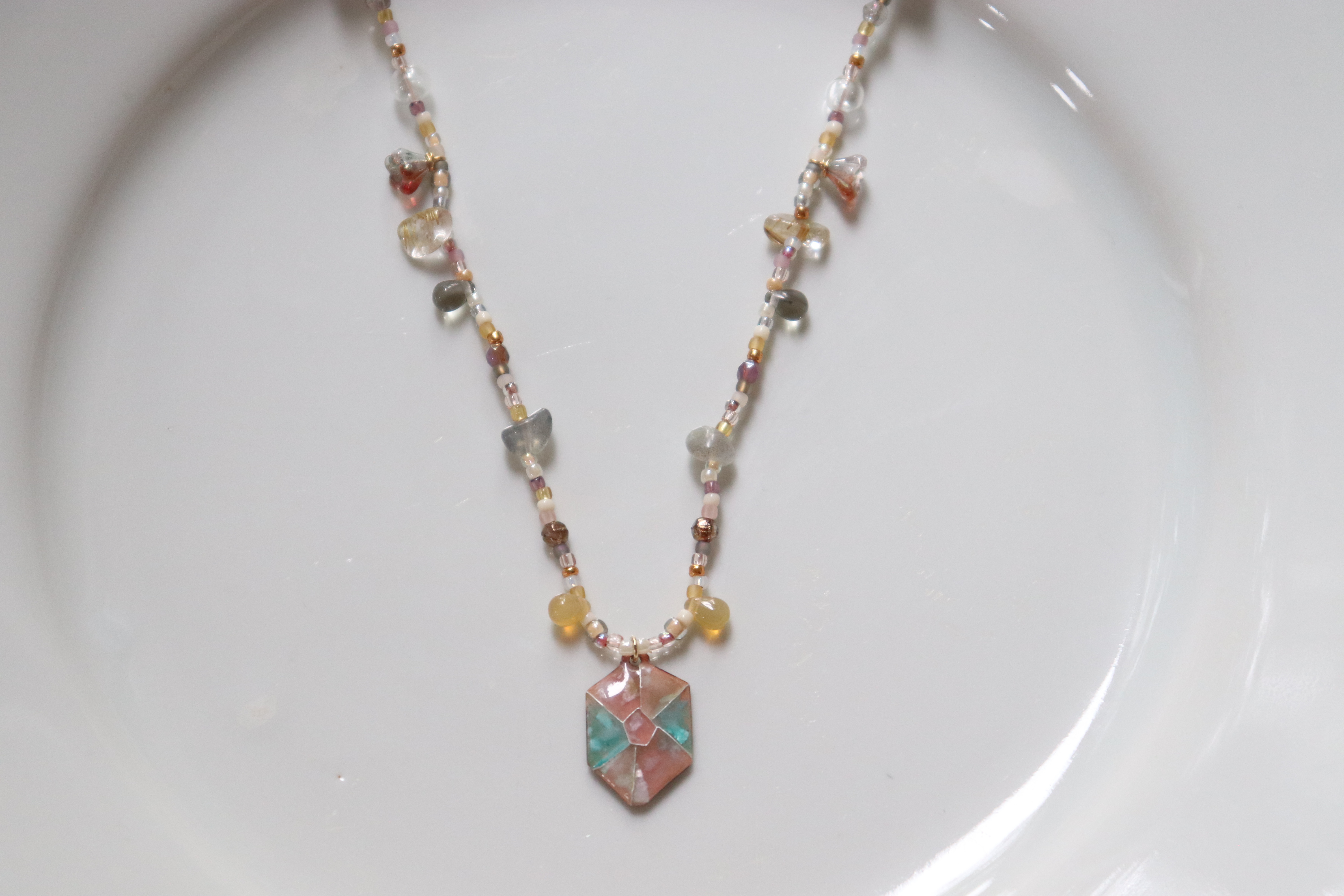 Beading enamel necklace ♯4 fluorite