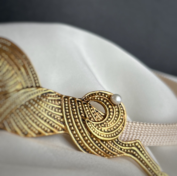 2026  干支　午年【馬】真珠帯留め.:*・゜【VG】(ブローチ変更可) 4枚目の画像