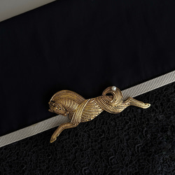 2026  干支　午年【馬】真珠帯留め.:*・゜【VG】(ブローチ変更可) 5枚目の画像