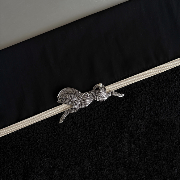 2026  干支　午年【馬】真珠帯留め.:*・゜【VS】(ブローチ変更可) 5枚目の画像