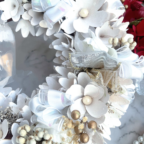 クリスマスリース2025 ブラン・ノエル（エレガントホワイト） リース