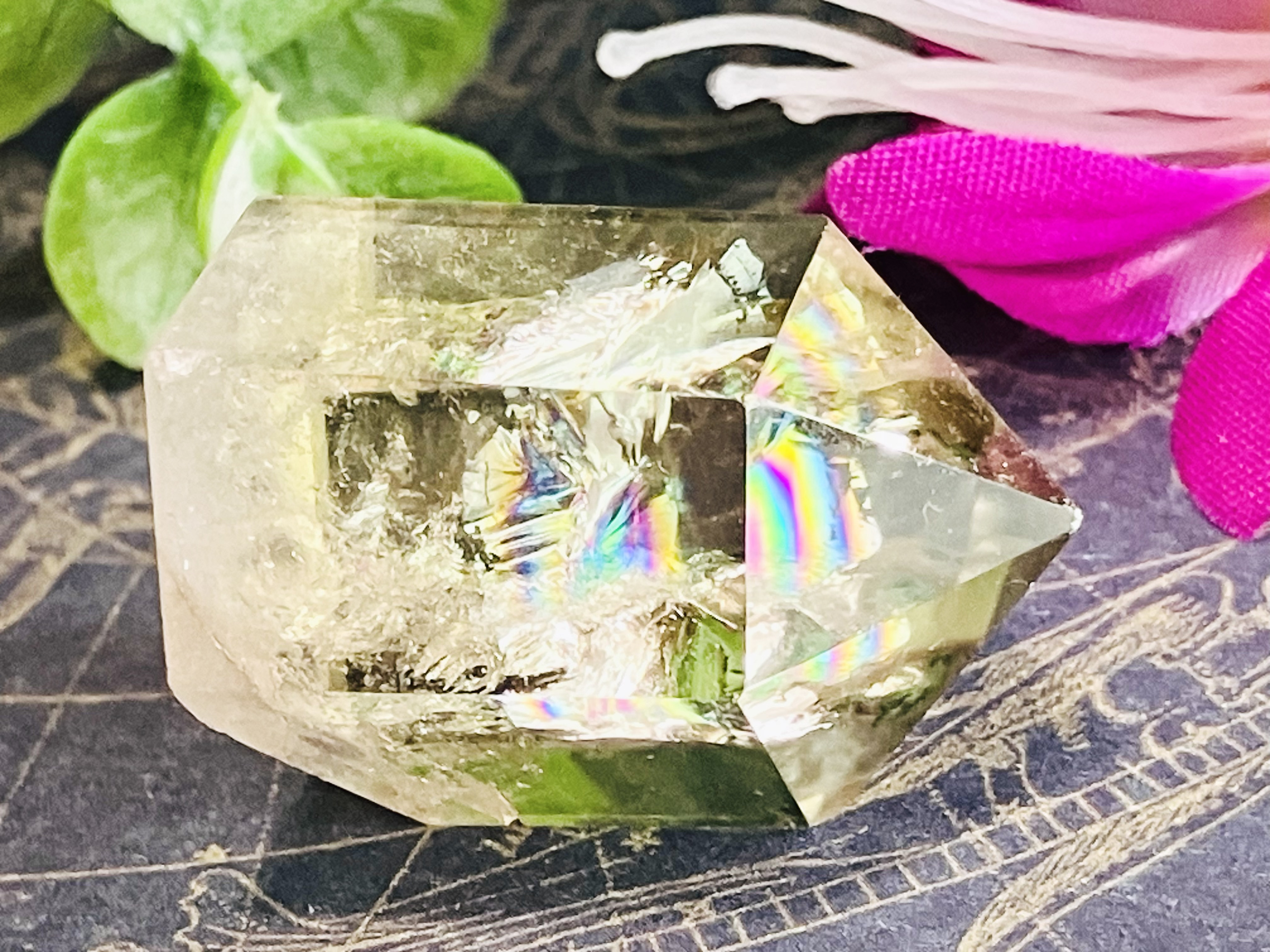 恋愛・ビジネス✨　レインボー　非加熱　シトリン　クォーツ  ポイント　原石