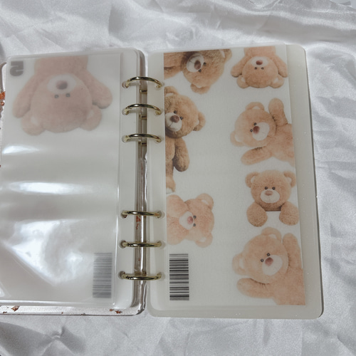 ラスト1点 韓国 貯金 貯蓄 バインダー カバー リフィル A5 くま ベア 2