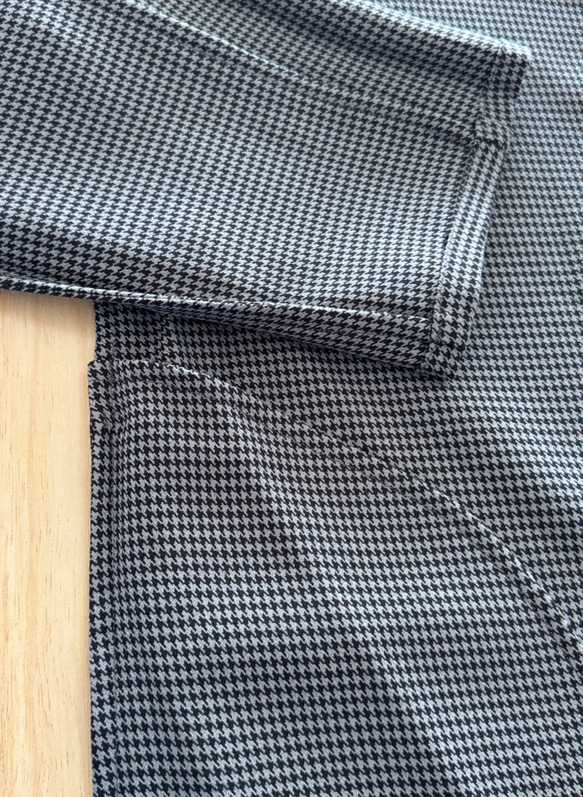 全4色　Vネック　ストレッチ　小千鳥格子　ワンピース♪オーダーサイズ可 11枚目の画像