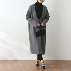 全4色　Vネック　ストレッチ　小千鳥格子　ワンピース♪オーダーサイズ可 3枚目の画像