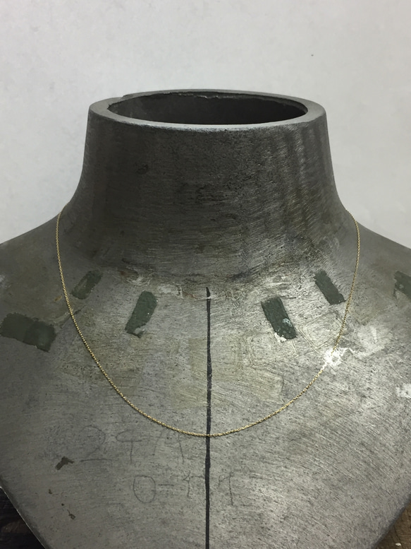 K18イエローゴールド 45cm カット小豆ネックレス 新品 本物 18金 レディース 4枚目の画像