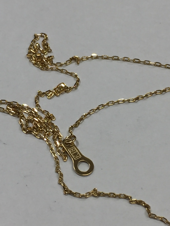 K18イエローゴールド 45cm カット小豆ネックレス 新品 本物 18金 レディース 3枚目の画像