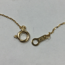 K18イエローゴールド 45cm カット小豆ネックレス 新品 本物 18金 レディース 2枚目の画像