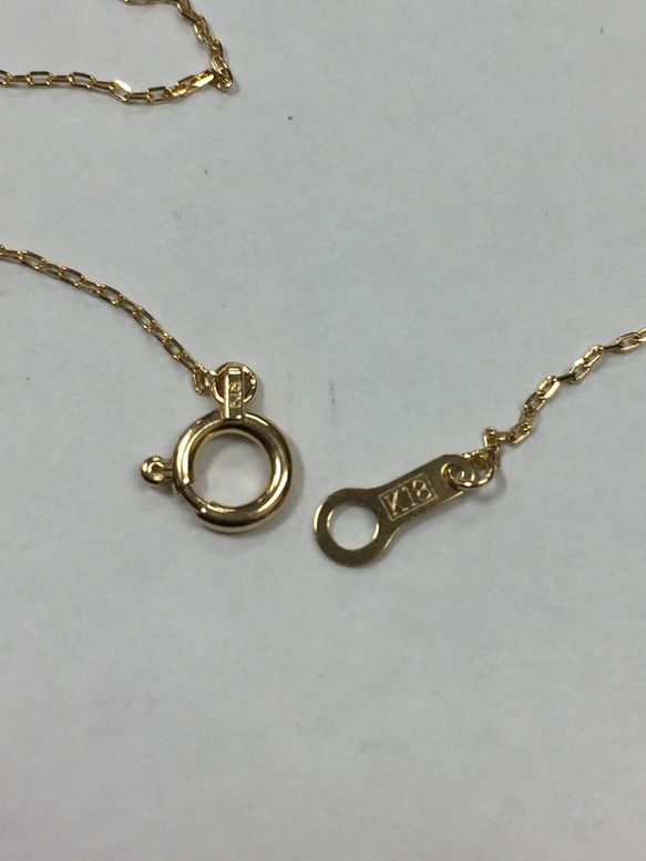 K18イエローゴールド 45cm カット小豆ネックレス 新品 本物 18金 レディース 2枚目の画像