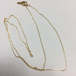 K18イエローゴールド 45cm カット小豆ネックレス 新品 本物 18金 レディース 1枚目の画像