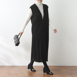 （再販）全18色　Vネック　ストレッチ ワンピース♪オーダーサイズ可 6枚目の画像