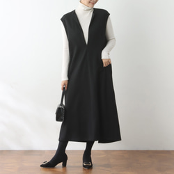 （再販）全18色　Vネック　ストレッチ ワンピース♪オーダーサイズ可 7枚目の画像