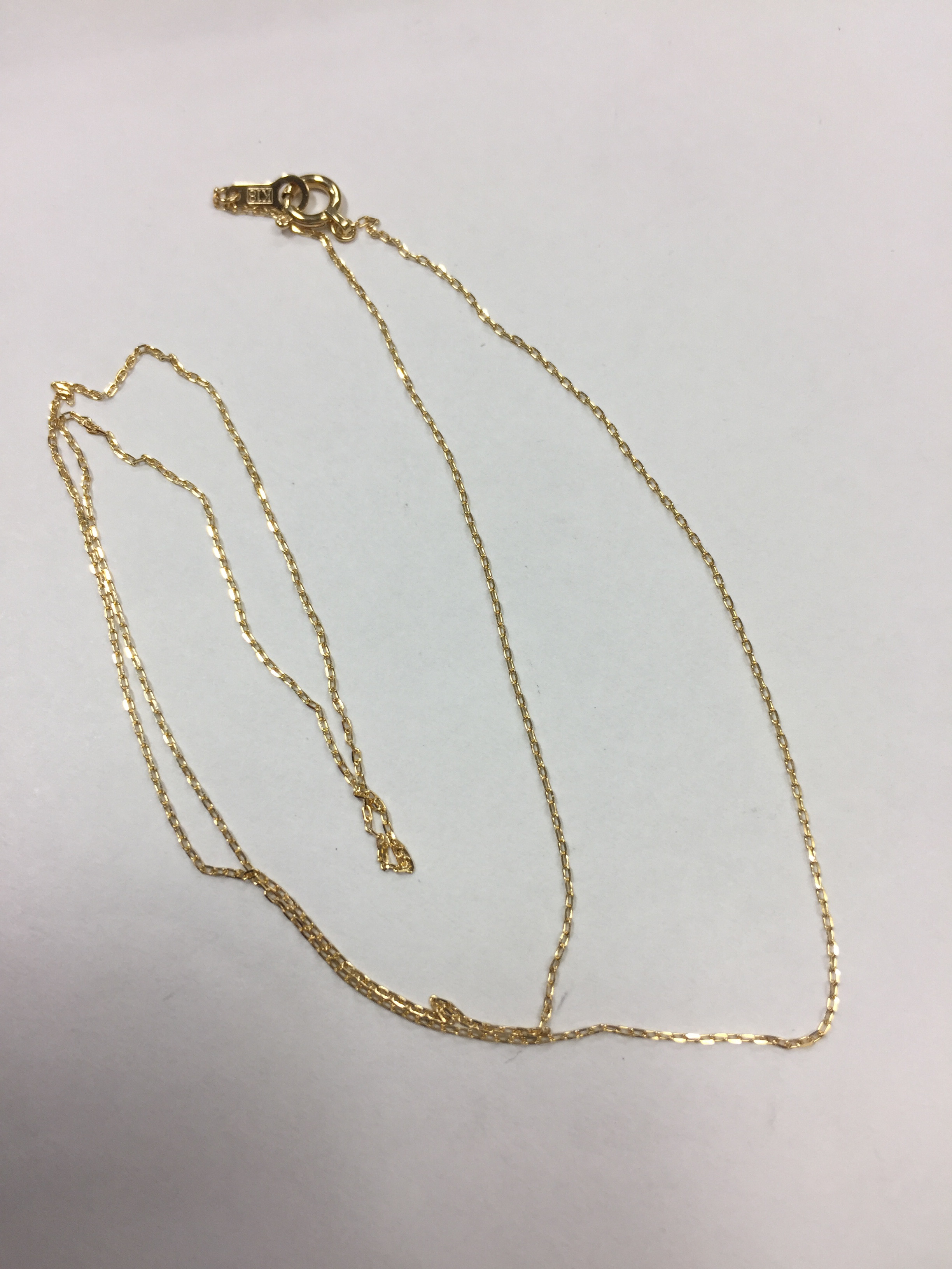 K18イエローゴールド 40cm カット小豆ネックレス 新品 本物 18金 レディース