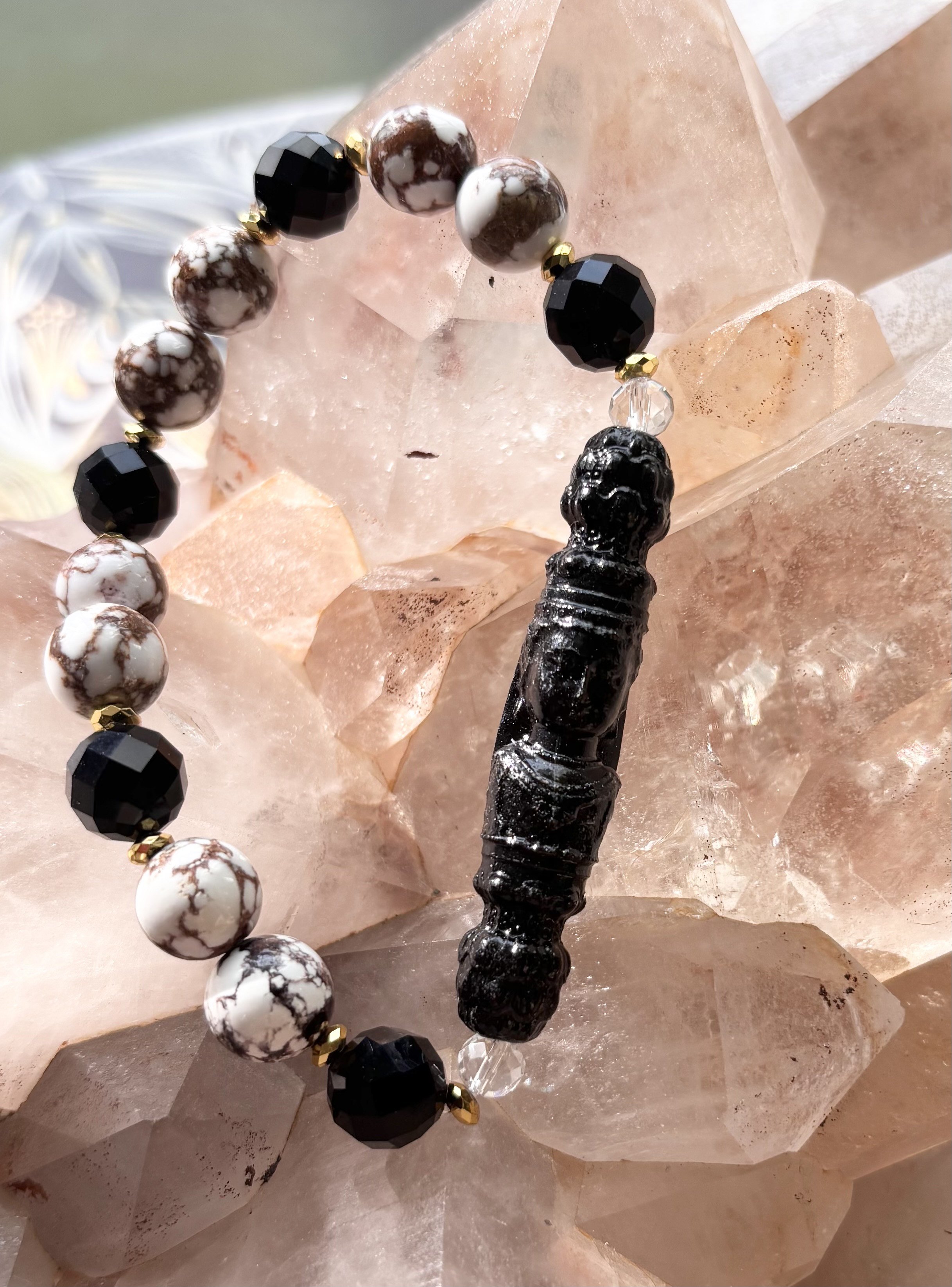 特別出品　開光　彫刻観音天珠　（黒）