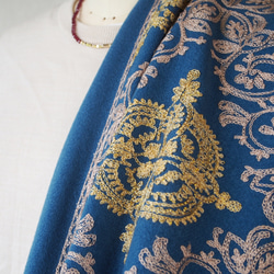 【豪華で繊細な刺繍】ブランケットショール・クローバー柄NB 3枚目の画像