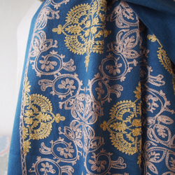 【豪華で繊細な刺繍】ブランケットショール・クローバー柄NB 6枚目の画像