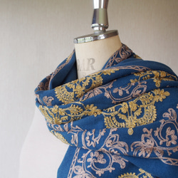 【豪華で繊細な刺繍】ブランケットショール・クローバー柄NB 4枚目の画像