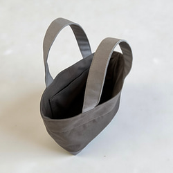 【新色】グレー×チャコールグレー◆インド刺繍×帆布/ミニトートバッグ 8枚目の画像