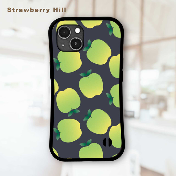 りんご  耐衝撃 グリップケース iPhoneケース 1枚目の画像