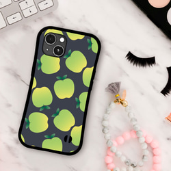 りんご  耐衝撃 グリップケース iPhoneケース 3枚目の画像