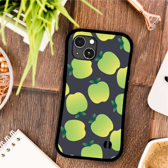 りんご  耐衝撃 グリップケース iPhoneケース 2枚目の画像