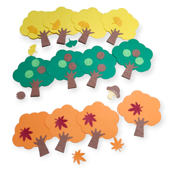 クラフトパンチ 秋 12枚 ダイカット 紅葉 アルバムクラフト 銀杏 栗  