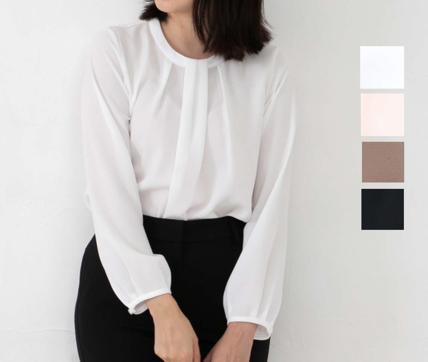 卒業式 入学式 フォーマル フロントタックとろみブラウス