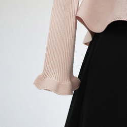 【美シルエットニット！】ホールガーメント ペプラムオープンファスナーカーディガン【バレエピンク】 16枚目の画像