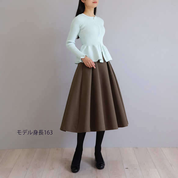 【美シルエットニット！】ホールガーメント ペプラムオープンファスナーカーディガン【バレエピンク】 9枚目の画像