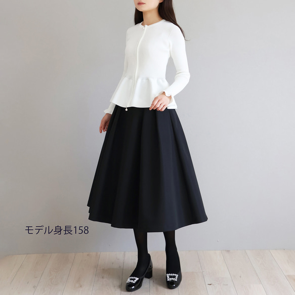 【美シルエットニット！】ホールガーメント ペプラムオープンファスナーカーディガン【バレエピンク】 7枚目の画像