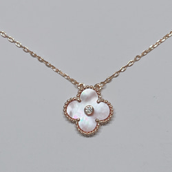 高品質 クローバー ピアス マザーオブパール YG 幸せのクローバーピアス 15mm（グレーマザーオブパール）【高品質