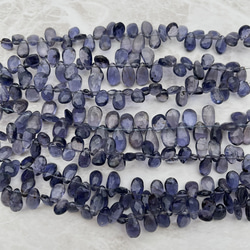 アイオライト 10cm 32個 ドロップ ハンドカット ブルー系 スミレ色 5mm 6mm 10mm st0004 3枚目の画像
