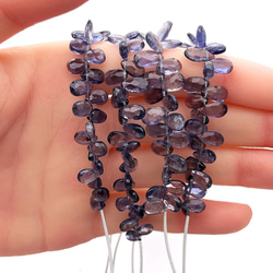 アイオライト 10cm 32個 ドロップ ハンドカット ブルー系 スミレ色 5mm 6mm 10mm st0004 1枚目の画像