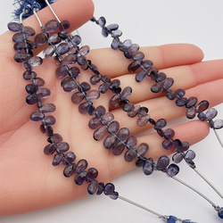 アイオライト 10cm 32個 ドロップ ハンドカット ブルー系 スミレ色 5mm 6mm 10mm st0004 4枚目の画像