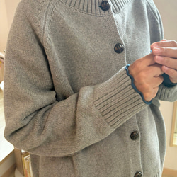 【コーディネートしやすい⭐︎つい毎日着たくなる ラグランスリーブ アウターみたいなカーディガン】ブラック T-00091 2枚目の画像