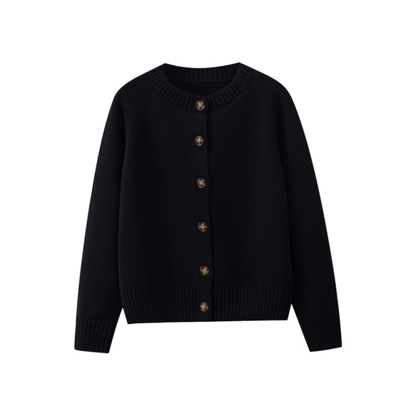 【コーディネートしやすい⭐︎つい毎日着たくなる ラグランスリーブ アウターみたいなカーディガン】ブラック T-00091 1枚目の画像