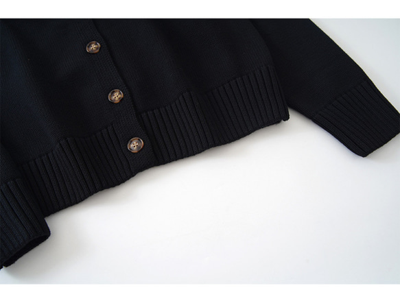 【コーディネートしやすい⭐︎つい毎日着たくなる ラグランスリーブ アウターみたいなカーディガン】ブラック T-00091 6枚目の画像