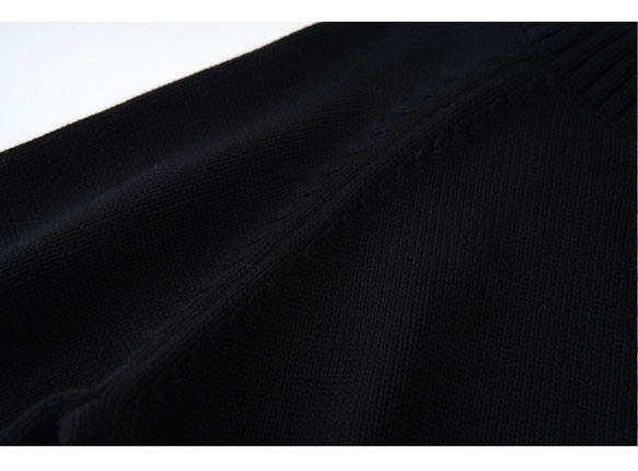 【コーディネートしやすい⭐︎つい毎日着たくなる ラグランスリーブ アウターみたいなカーディガン】ブラック T-00091 7枚目の画像